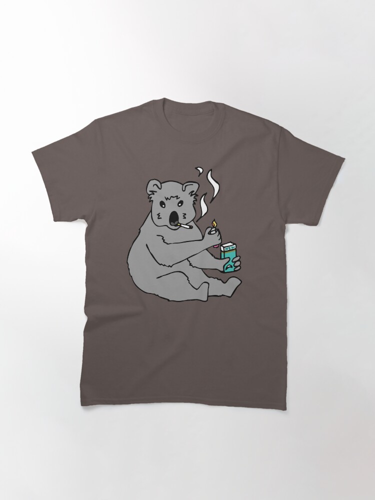 Alternate view of koala smoking a cigarette Classic T-Shirt