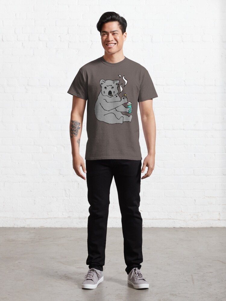 Alternate view of koala smoking a cigarette Classic T-Shirt