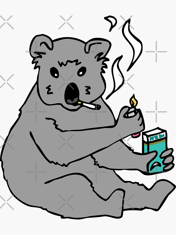 koala smoking a cigarette by craftordiy