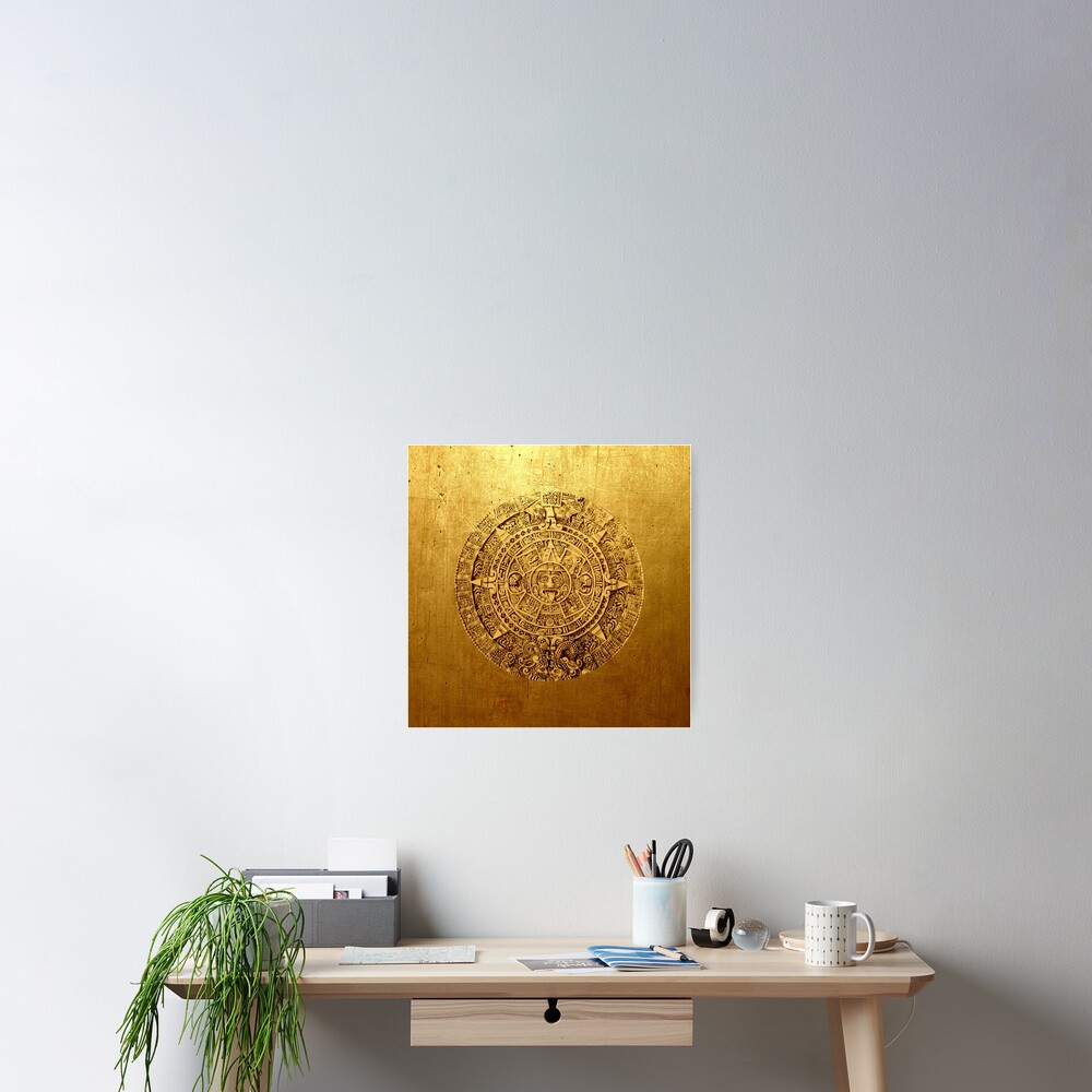 Aztec Calendar Gold Poster For Sale By Vashchen Redbubble aztec-calendar-gold-poster-for-sale-by-vashchen-redbubble