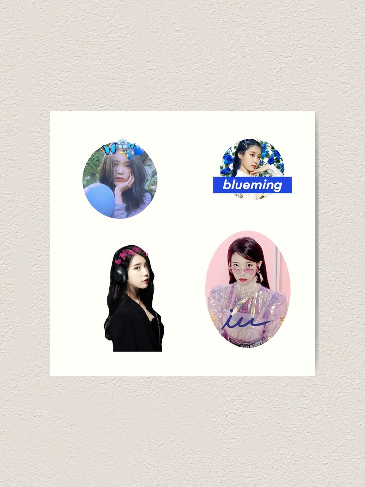 iu kpop sticker set art print for sale by purelyasiashop redbubble