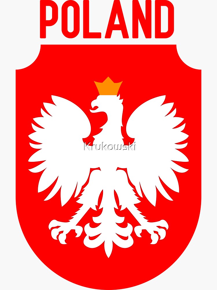 "White Eagle Coat of arms of Poland" Sticker by Krukowski Redbubble
