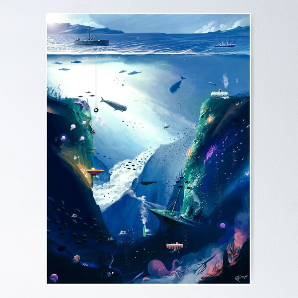 Underwater Sea life decor' Poster, picture, metal print, paint by  StoicMindset