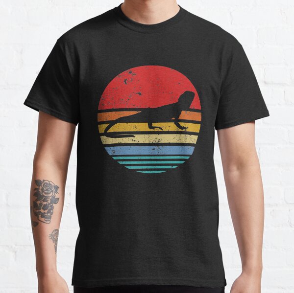Bearded Dragon Retro Sunset Distressed Lizard Classic T-Shirt