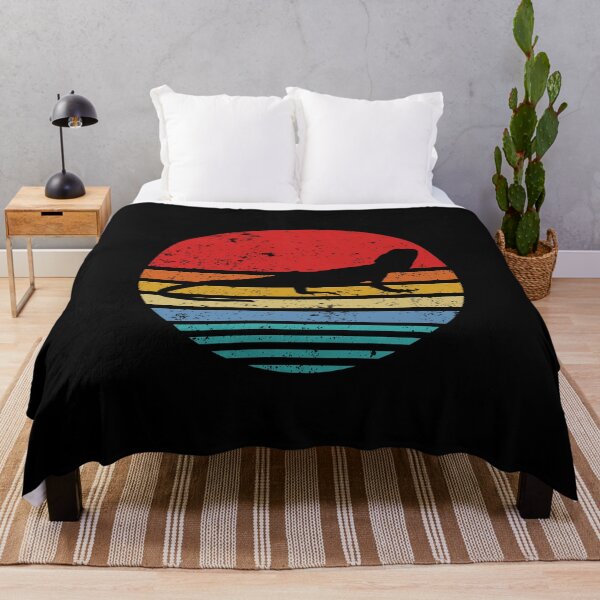 Artikelvorschau, Bartagame Retro Sunset Distressed Lizard entworfen und verkauft von TrendzyMerch.