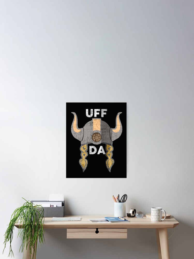 Poster Uff Da Viking Lady Casque Drole Mythologie Scandinave Populaire Norvegien Citation Par Alenaz Redbubble