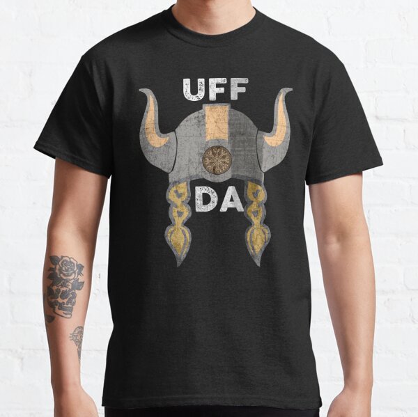 T Shirt Casque Et Barbe Uff Da Viking Par Vikingbasement Redbubble