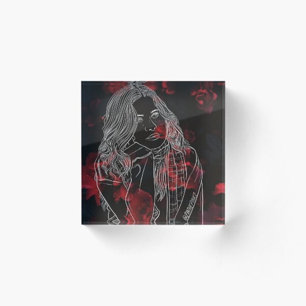 Girl in Red Acrylic Block