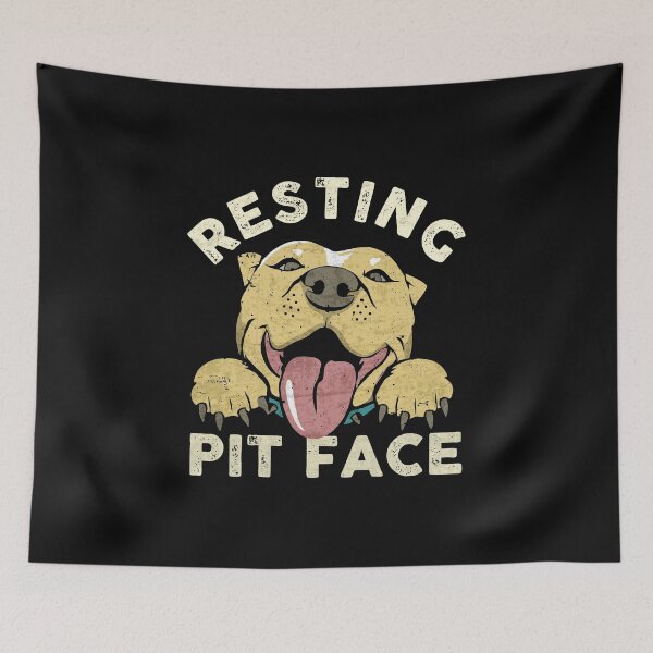 Item preview, Pitbull Dog Resting Pit Face Funny Happy Puppy Showing the Tongue Vintage  designed and sold by alenaz.