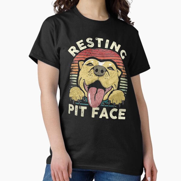 Item preview, Funny Pitbull Resting Pit Face Happy Dog Vintage Graphic Gift designed and sold by alenaz.