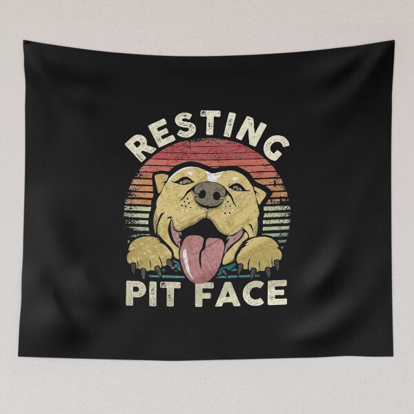 Item preview, Funny Pitbull Resting Pit Face Happy Dog Vintage Graphic Gift designed and sold by alenaz.