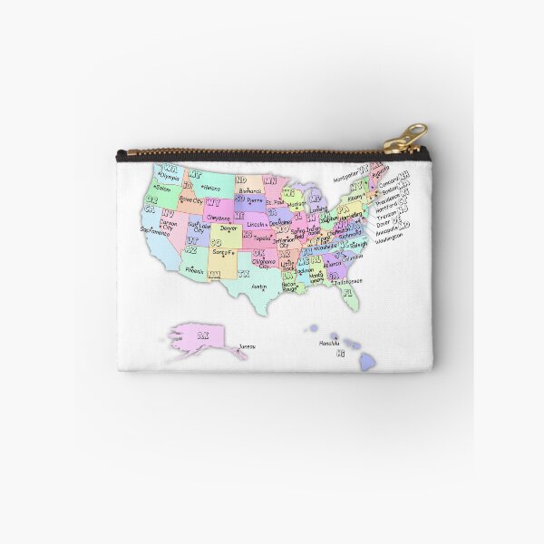 Item preview, USA Map with State Abbreviations and capital cities names designed and sold by mashmosh.