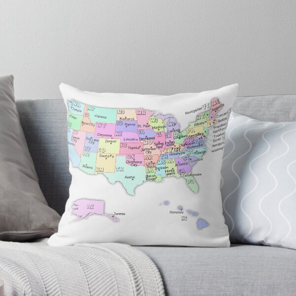 Item preview, USA Map with State Abbreviations and capital cities names designed and sold by mashmosh.