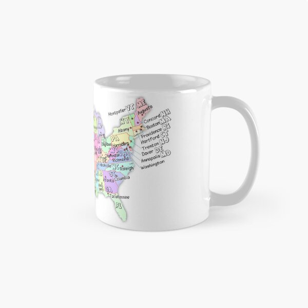 Artikelvorschau, USA-Karte mit staatlichen Abkürzungen und Namen der Hauptstädte entworfen und verkauft von mashmosh.