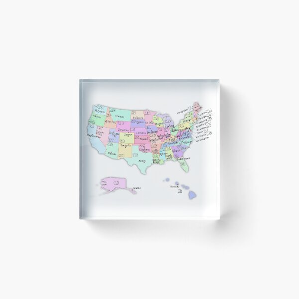 Item preview, USA Map with State Abbreviations and capital cities names designed and sold by mashmosh.