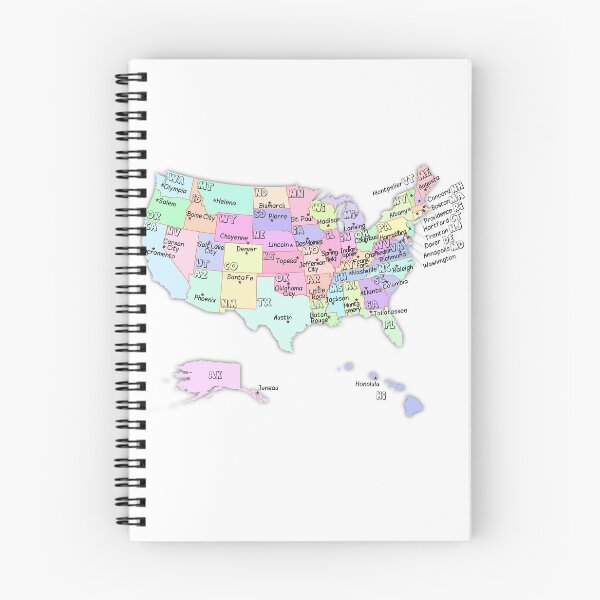 Item preview, USA Map with State Abbreviations and capital cities names designed and sold by mashmosh.