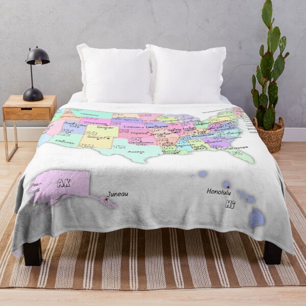 Item preview, USA Map with State Abbreviations and capital cities names designed and sold by mashmosh.