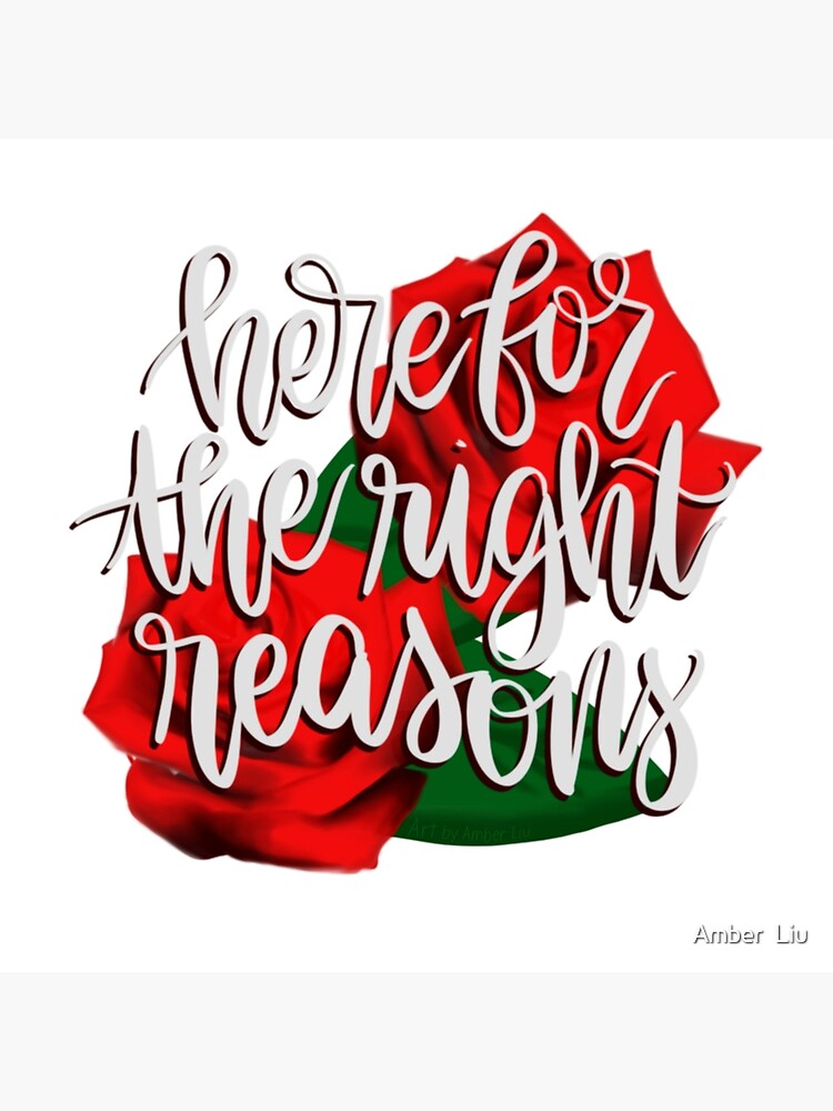 "Here For The Right Reasons Bachelor Illustrated Quote funny