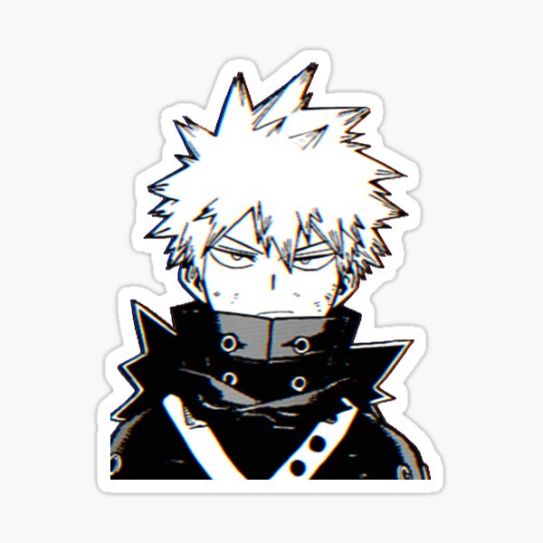 bakugo looking sticker by triskova redbubble