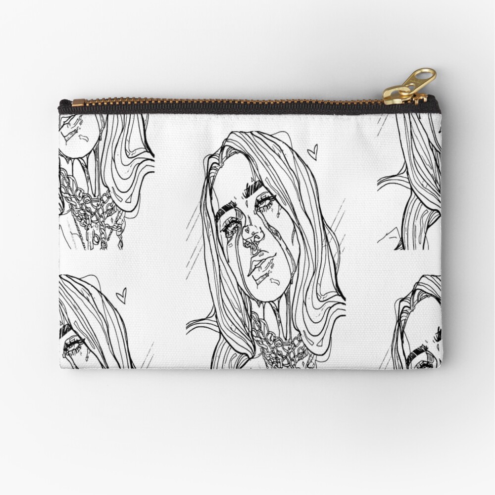 Billie You Should See Me In A Crown Black And White Drawing Zipper Pouch By Rnava Redbubble