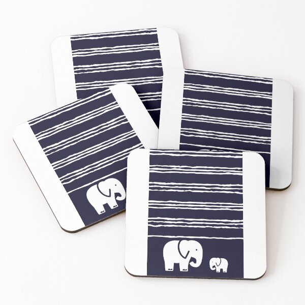 Item preview, Elephant Mom and Baby - Navy Blue designed and sold by madtoyman.