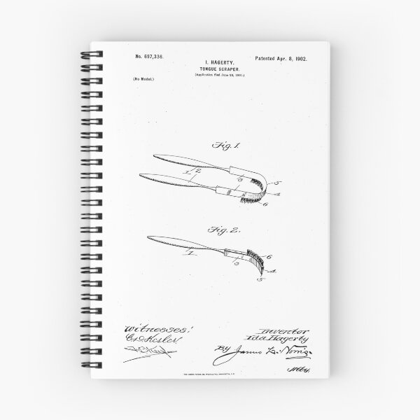 Item preview, Tongue Scraper Patent designed and sold by BookCoverSeeker.