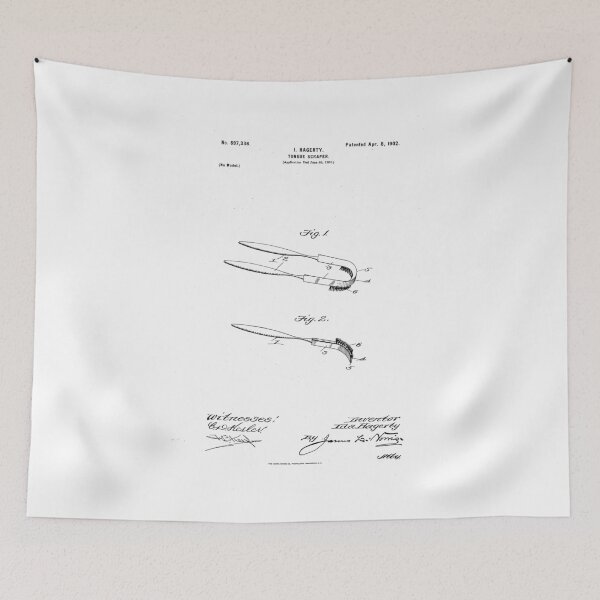 Item preview, Tongue Scraper Patent designed and sold by BookCoverSeeker.