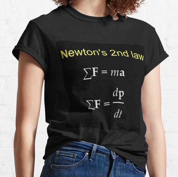 #Newton's Second Law, #NewtonsSecondLaw #Equation of #Motion, Velocity, Acceleration, Physics, Mechanics Classic T-Shirt