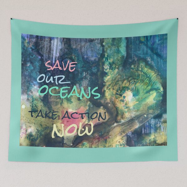 Item preview, Save Our Oceans Take Action Now Ink on Yupo designed and sold by Heatherian.