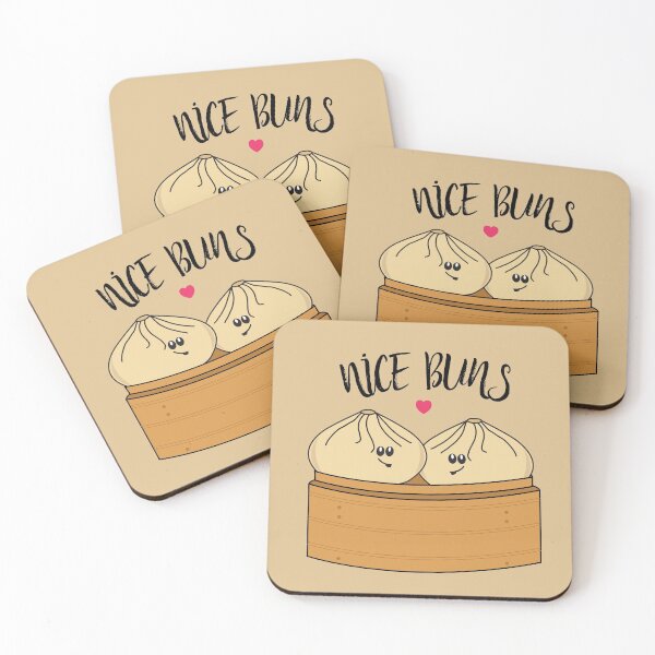 Item preview, Nice Buns Funny Bao Dumplings Food Pun designed and sold by HotHibiscus.