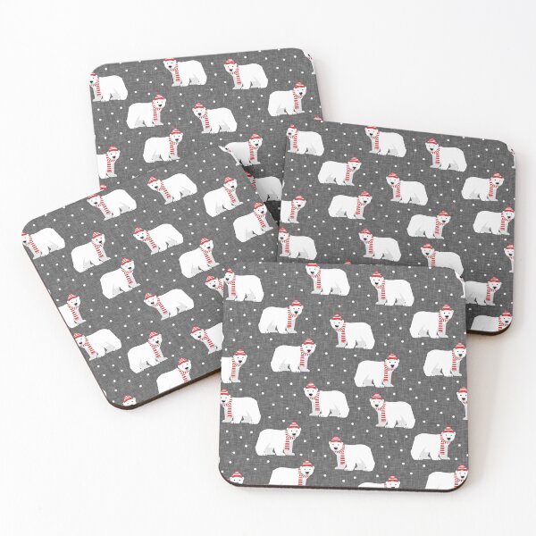 Item preview, Polar Bears - Cute winter bears (grey) designed and sold by littlearrow.