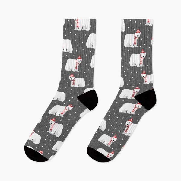 Item preview, Polar Bears - Cute winter bears (grey) designed and sold by littlearrow.