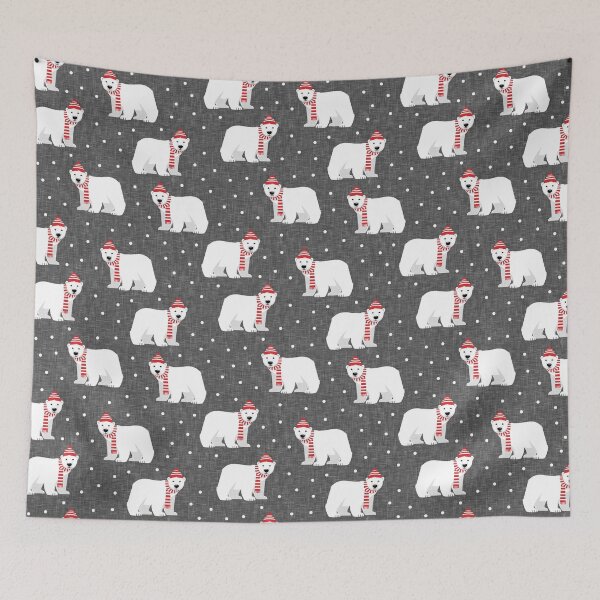 Item preview, Polar Bears - Cute winter bears (grey) designed and sold by littlearrow.
