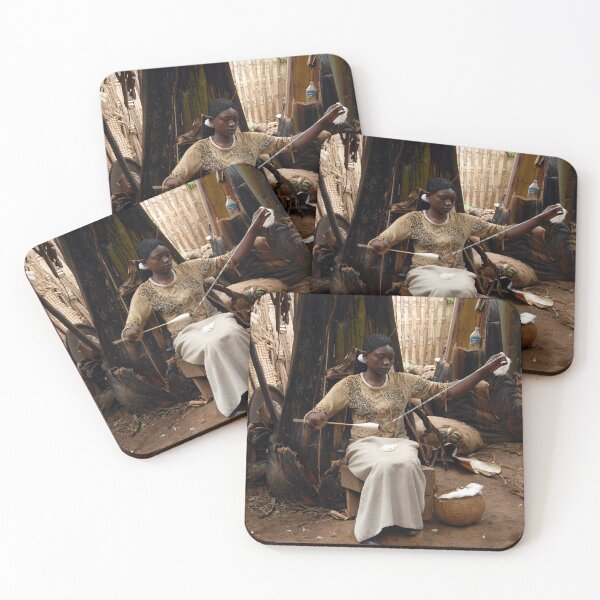 Item preview, African Ethiopian Girl Spinning Cotton, Feminine Craft designed and sold by worldways.