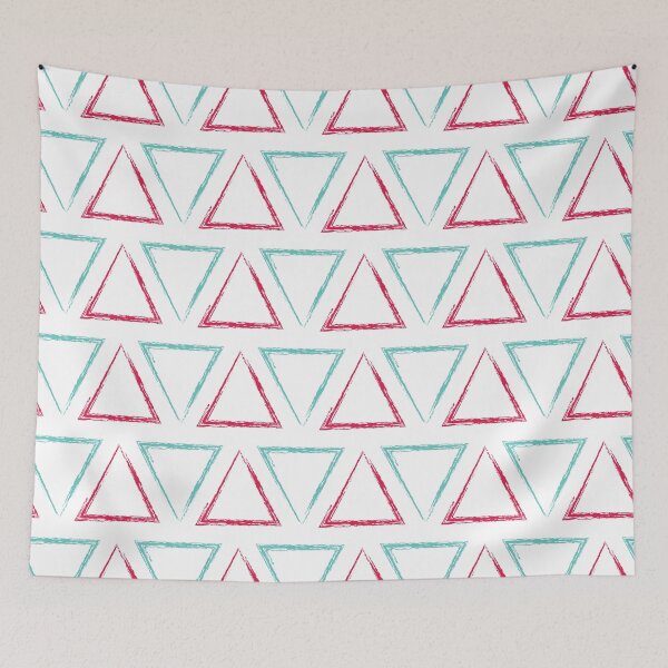 Item preview, Triangular Peaks Pattern - Teal & Red #412 designed and sold by Natural Collective.