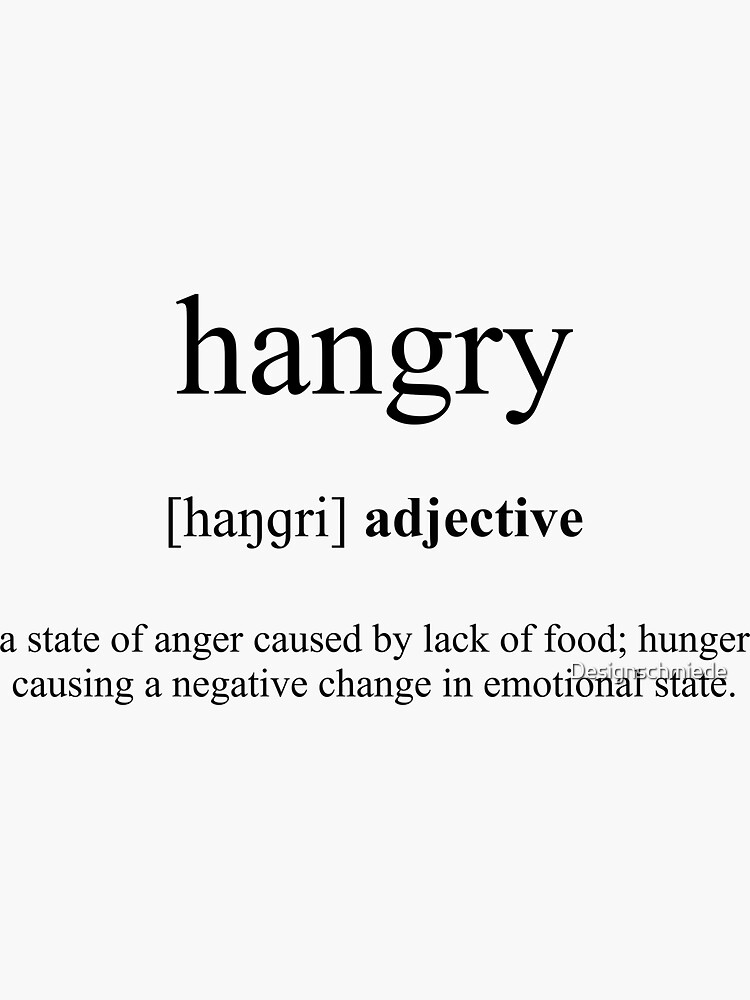 "Hangry Definition Dictionary Collection" Sticker for Sale by