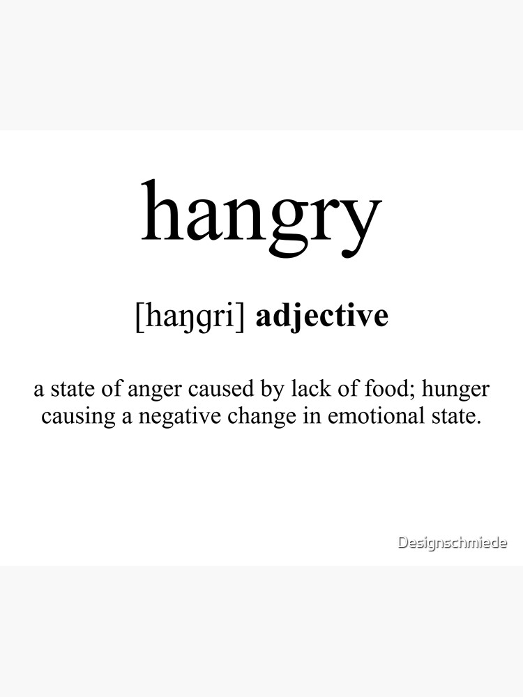"Hangry Definition Dictionary Collection" Poster for Sale by