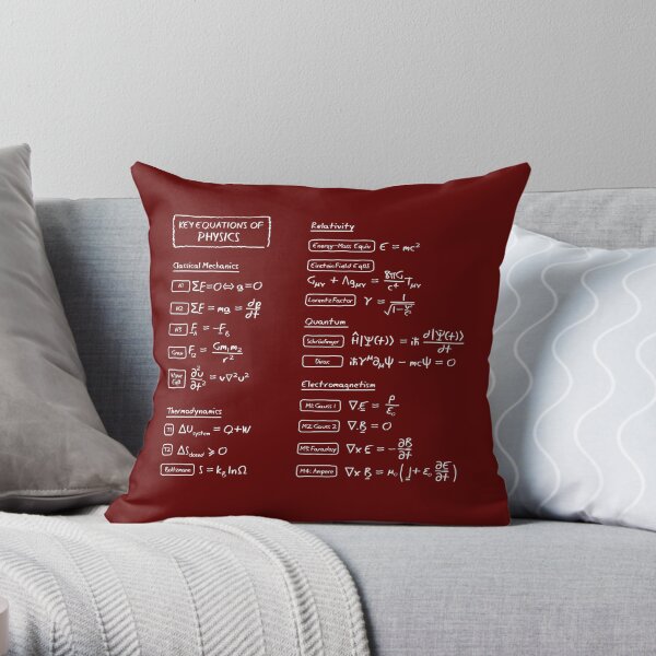 Key Equations of Physics Throw Pillow