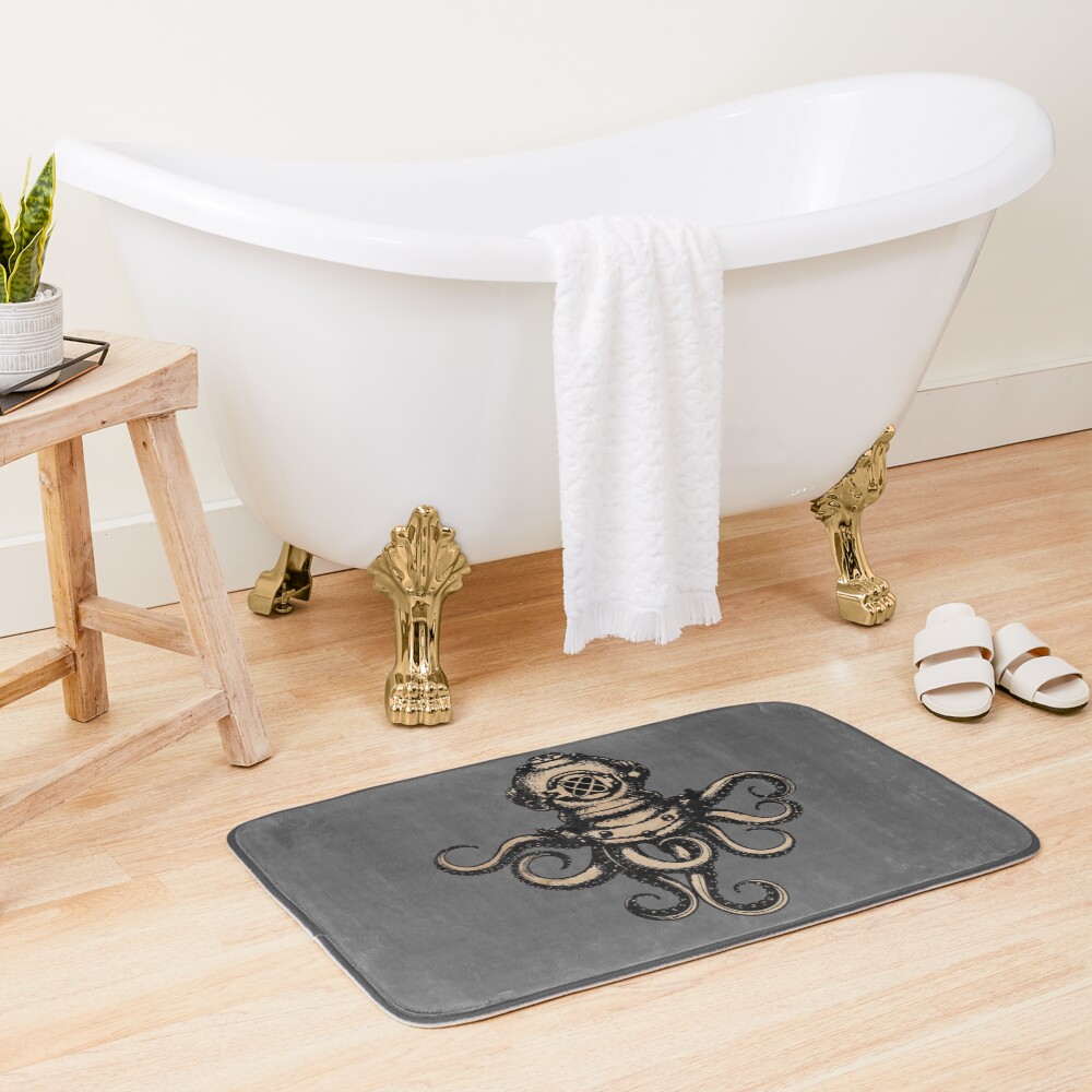 Steampunk Octopus Bath Mat