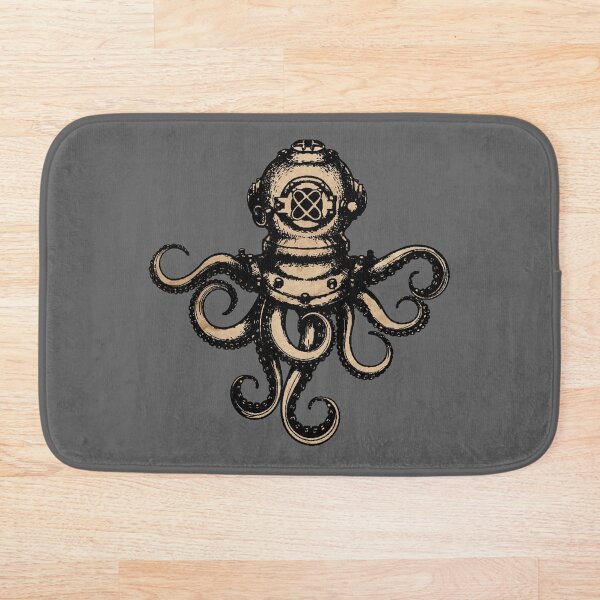 Steampunk Octopus Bath Mat
