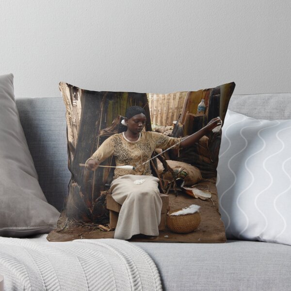 Item preview, African Ethiopian Girl Spinning Cotton, Feminine Craft designed and sold by worldways.