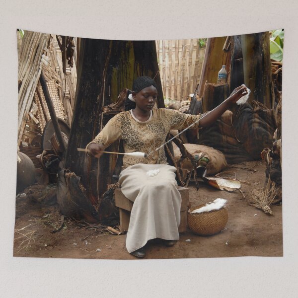 Item preview, African Ethiopian Girl Spinning Cotton, Feminine Craft designed and sold by worldways.