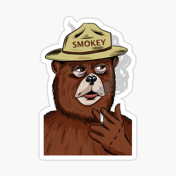 Smokey The Bear Stickers Redbubble 7078