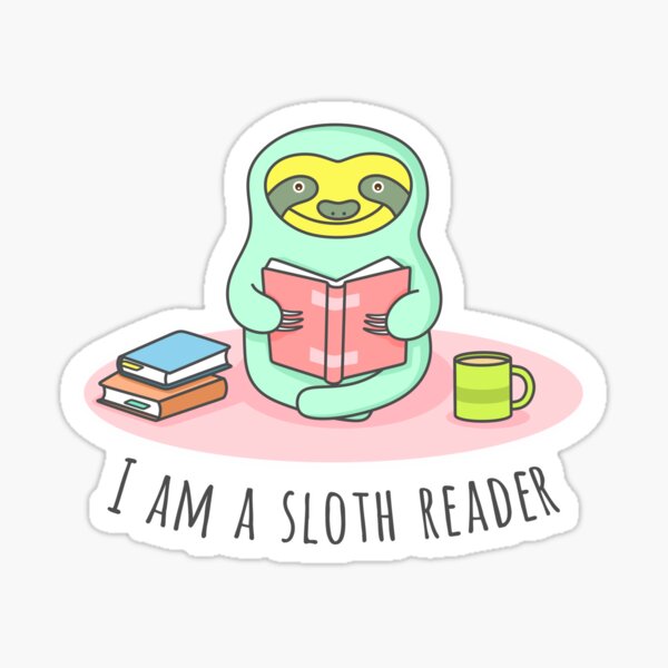 Reading Sloth Sticker