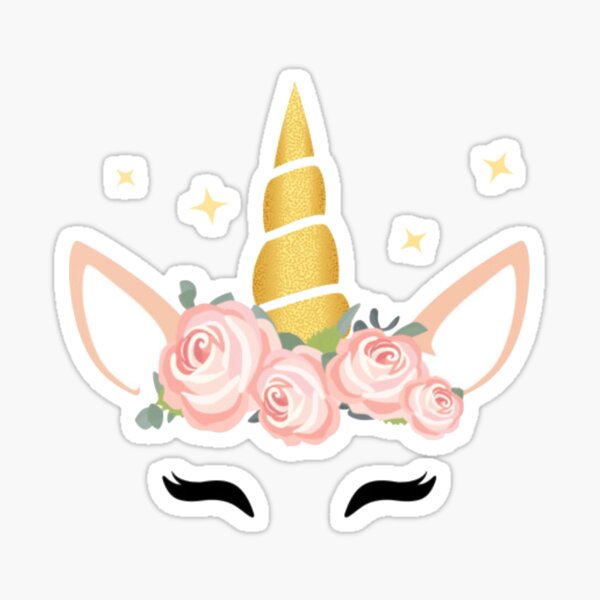 Unicorn Face Stickers Redbubble - unicornfaceissparcly roblox account