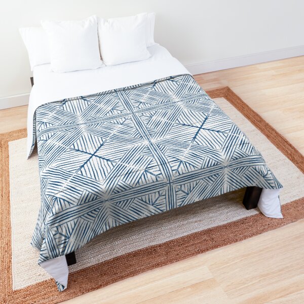 Geometric painting blue Comforter