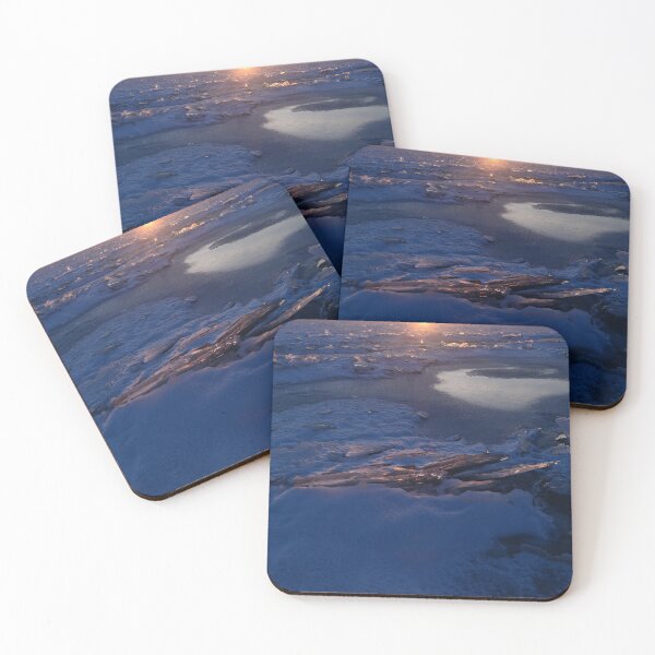 Item preview, Finnish Bay of Baltic Sea Photo Landscape in break thin ice in the light of sunset designed and sold by yarvin13.