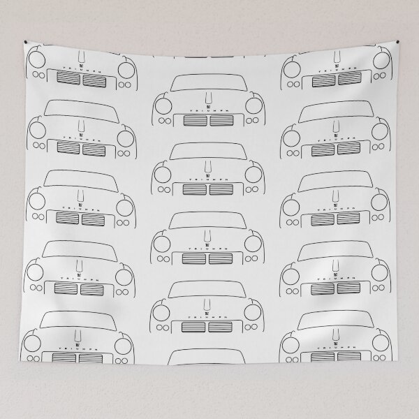 Artikelvorschau, Triumph Spitfire 4 Mk2 Oldtimer-Umrissgrafik (schwarz) entworfen und verkauft von soitwouldseem.