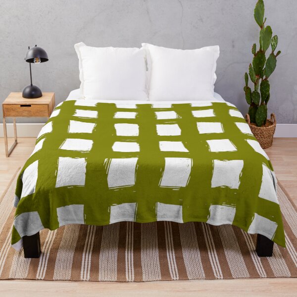 Item preview, White and olive green checkered pattern designed and sold by kapotka.