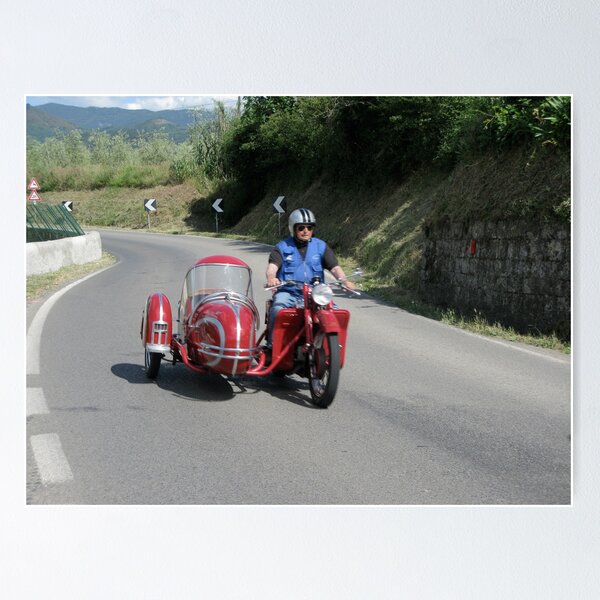 Item preview, classic biker in Moto Guzzi red designed and sold by bertipictures.